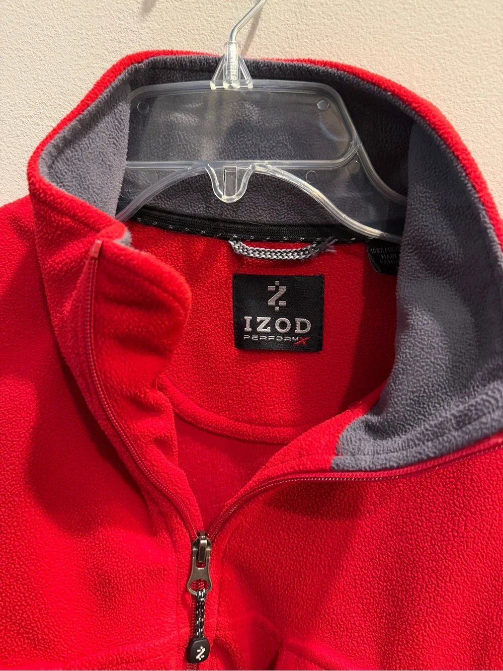 Izod Red Men's Lightweight Quarter-Zip Shirt Jacket